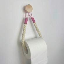 10pcs Handmade Jute Rope Toilet Paper Holder, Vintage Style Hook, Wall-Mounted Towel Ring, Toilet Paper Holder With Hook, Towel Rack, Natural Jute Rope, Bathroom Accessories - Multicolor - View 9