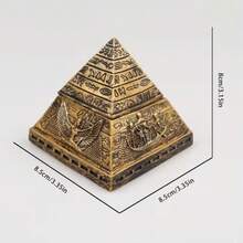 Egyptian Pyramid Desktop Ornament, Antique Style Home Decor, Creative Vintage Storage Box, Perfect Choice For Holiday And Room Decoration - A - View 6