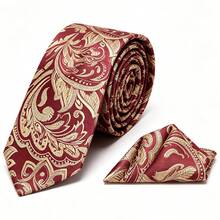 Men's Tie Set Classic Fashion Business Party Tie Set - Red Gold - View 2
