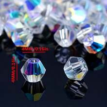 600PCS 4mm AB Faceted Beads, Colorful DIY Beads For Suncatcher Making, Jewelry, Bracelet, Necklace & Craft Projects - Colorful - View 2