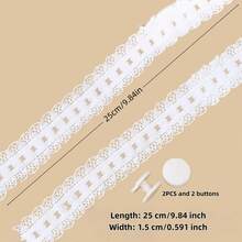 2pcs/Set Adjustable Elastic Sleeve Bands, No-Drill Sleeve Shortener For Shirts, Sports Shirts, Jackets, Hoodies, Coats, Etc. - 2 White - View 8