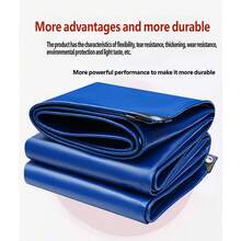 Blue Waterproof Polyethylene Tarp Cover, Multiple Sizes Available, Heavy-Duty Weatherproof Polyethylene Tarp Equipped With Metal Grommets, Suitable For Outdoor Sun Shading And Rain Protection. - Rainproof Cloth - View 2