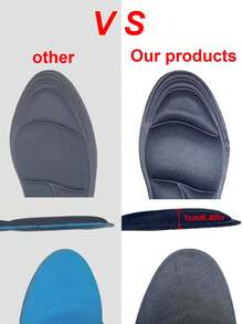 6 Pairs 5D Memory Foam Comfortable High Elasticity Thickened Arch Support Running Sports Insoles - 6 Pairs Of Black - View 5