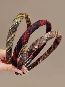 3pcs/1pc Women's College Style Textured Headband, Vintage Elegant Fabric Headband For Face Washing, Versatile Hair Accessory For Daily Wear, High Cranial Top Hair Accessory, Suitable For Daily, Casual, Party, Beach, Vacation, Hairstyle Design, Face Washing/Hair Washing, Makeup, Clothing Accessory, Spring Headband, Summer Headband, Autumn Headband, Winter Headband, Back To School, School - Multicolor - View 10