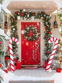 Christmas Inflatable Candy Cane, Giant Christmas Candy Cane Decoration, Fun PVC Christmas Inflatable Garden Decor, Large Candy Cane Balloon Christmas Decoration, Indoor/Outdoor Holiday Garden Decor, Suitable For Home - Multicolor - View 3