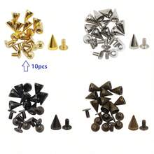 10/30/50/100/200件/組 DIY 圓錐鉚釘與尖刺 龐克金屬銀金色雙帽螺絲背鉚釘 圓釘 DIY 衣物鞋包領飾配件 - 彩色 - 查看 1