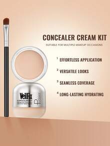 Pudaier High Coverage Concealer With Precision Makeup Brush - Full Coverage Foundation Cream, Suitable For Dark Circles, Acne Scars And Blemishes - Creamy Texture, Smooth Application - Includes Precision Makeup Brush - Perfect Beauty Essential, Gift For Women - #11 - View 4