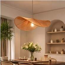 2pcs Creative Handmade Woven Pendant Light Shades, Vintage Retro Style, Hemp Rope Woven Rattan-Like Lamp Shade For Living Room, Dining Room, Bed & Breakfast, Bedroom, Loft - Round - View 4