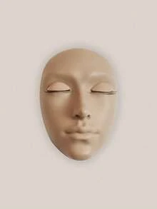 Eyelash Model Head, Silicone Realistic Face Training Skin, Beauty Eyelash Extension Practice Makeup Facial Care Tool - Multicolor - View 8