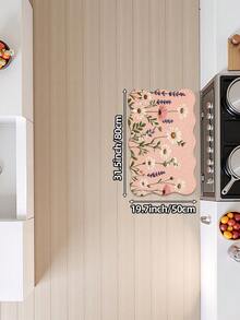 DAJIANG 1 pieza Alfombra larga con forma floral, Alfombra de cocina, Adecuada para baño, cocina, exterior, pasillo, dormitorio, sala de estar, Lavable a máquina y fácil de limpiar, Felpudo antideslizante para la entrada, Accesorio decorativo de alfombra para el dormitorio - Multicolor - Ver 17
