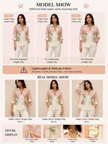 Spring/Summer New Arrival Elegant Casual Coconut Tree Contrast Stripe Print Shirt, Suitable For Afternoon Tea And Vacation - Multicolor - View 9