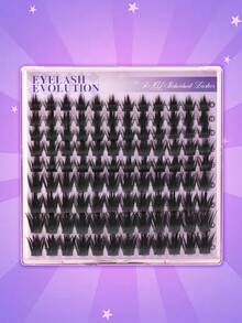 EYELASH EVOLUTION 108pcs Fluffy Cluster False Eyelashes, 8-16mm Length, Pointed Cluster Lashes, Thickened Segmented Clusters, D Curl, Exaggerated Long Style, Professional Salon Quality, Suitable For All Makeup Looks, Reusable, Easy To Wear, Perfect For Makeup Enthusiasts - View 7