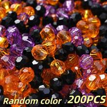 200/500/2000pcs 6mm Acrylic Halloween Faceted Beads, Crystal Spaced Beads, Perfect For DIY Jewelry Bracelets, Necklaces, Halloween Decor - Random Color - View 8