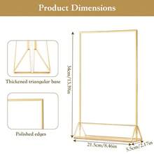 Trintion Sturdy Sign Holder, Practical Tabletop Display Stand, Widely Used For Retail Counter, Desk And Various Daily Application Scenarios - Gold - View 5