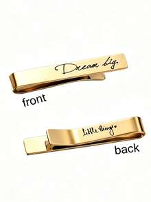 Custom Name Engraved Stainless Steel Tie Clip For Men – Personalized Text; Suitable For Grooms, Groomsmen, And Birthday Gifts - Multicolor - View 8