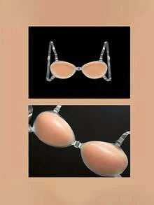 Seamless Strapless Silicone Bra - Self-Adhesive Push-Up Bra For Women, Suitable For Backless Outfits - Apricot - View 3