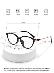 1 Pair/2 Pairs Retro Cat Eye Glasses, Y2K Small Frame Lightweight Transparent Lens Fashion Decorative Glasses, Metal Frame, Suitable For Daily Wear - Multicolor - View 5