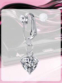 Y2K Butterfly Heart Fake Belly Ring For Women,Faux Belly Piercing Jewelry Fake Belly Button Piercing Clip On Belly Button Rings Non Piercing Jewelry - Fake Belly Ring - View 8