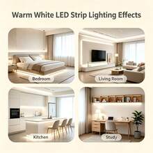 1m To 5m Indoor LED Light Strip, Dual Color Cold And Warm Options. USB Powered, Touch Button Control. Suitable For Bedroom, Mirror, Kitchen, TV Background Wall, Desk And Holiday Atmosphere. - Touch Light Strip - View 7