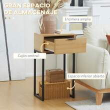HOMCOM Mesa de banco - Madera Natural - Ver 3