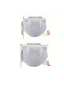SILIKE LUFEI 1件/2件裝海洋系列扇貝矽膠模具 DIY 貝殼海螺香氛石膏蠟燭裝飾皂模 - 白色 - 查看 12
