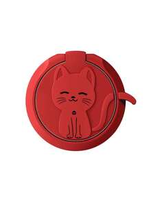 1 pieza Soporte para teléfono con anillo creativo y adhesivo metálico de gato con postura encorvada - Multicolor - Ver 9