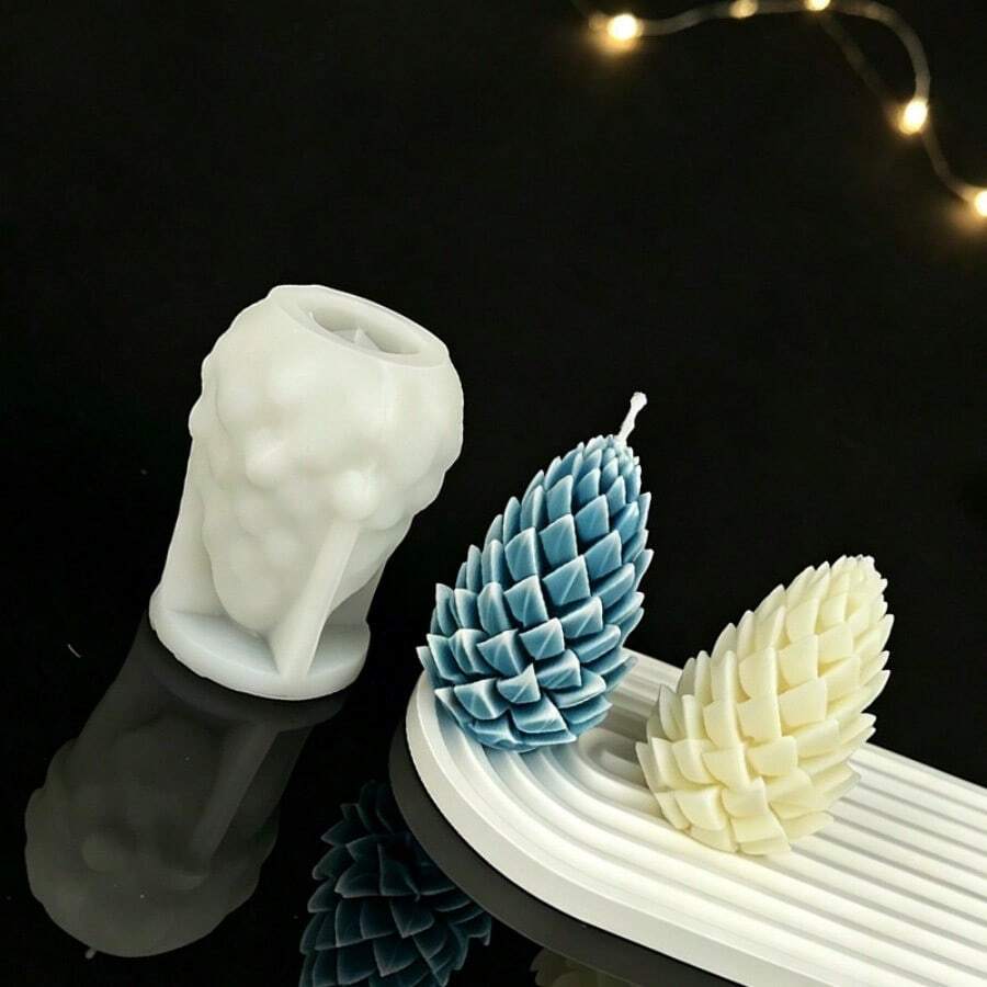 Cetakan Silikon Berbentuk Kerucut Pinus Natal Baru Lintas Batas untuk Lilin Aromaterapi, Ornamen Plester, Dekorasi Resin DIY - Cetakan Kerucut Pinus S307 - View 1