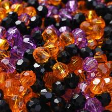 200/500/2000pcs 6mm Acrylic Halloween Faceted Beads, Crystal Spaced Beads, Perfect For DIY Jewelry Bracelets, Necklaces, Halloween Decor - Random Color - View 5