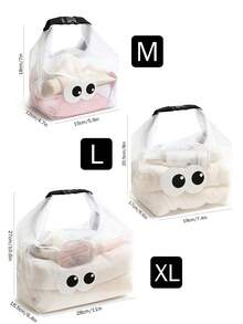 Cute Animal Pattern EVA Waterproof Beach Bag, Jelly Transparent Hollow Tote Bag, Large Capacity Pool Bag With Adjustable Shoulder Strap, Quick-Drying Bath/SPA Bag, Can Store Swimsuit, Towel, Sunscreen, Goggles, Phone, Flip-Flops, Cosmetics And Snacks - White - View 11