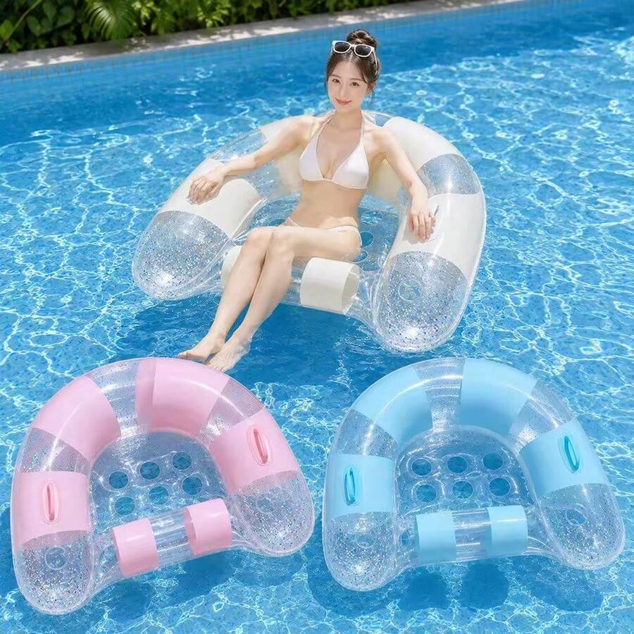 Inflatable Pool Float Adult Water Hammock Swimming Lounge Chair Swimming Mat Swim Ring Water Sports Beach Vacation - A - View 1