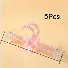 1/5/10pcs Pearl Bowknot Hangers For Clothes, Elegant Closet Organizers, Non-Slip Pants Clips, Bedroom Storage Solutions, Home Organization Essentials, Space-Saving Wardrobe Accessories - Multicolor - View 12