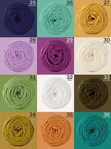 1/2件 T-Shirt 紗線，大號 300g±20g/件 -2cm 寬，編織布料柔軟聚酯纖維紗線，適用於 DIY 鉤編包包、籃子、地墊、拖鞋、娃娃、紗線手工藝。多色紗線、度假紗線、鉤編紗線、手工紗線、多功能鉤編配件、手工禮物 - 彩色 - 查看 6