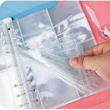 10pcs A7 Size 4/2 Pocket Transparent Plastic Loose-Leaf Protector Sleeves, Reusable, Rectangular Photo Album Inner Pages, Transparent Game Card Protector Sleeves, Suitable For MTG Sports Cards, Trading Game Cards And Baseball Cards, Compatible With 6-Ring Binder - One Size Fits All - View 4