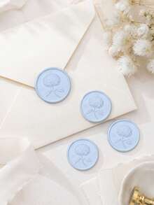20/30/50/100pcs Hydrangea Wax Seal Stickers, Wedding Invitation Envelope Seal, Self-Adhesive Wax Seal Stickers, Suitable For Wedding Invitations, Valentine's Day, Party Invitations, Gift Packaging - Hydrangea--light Blue - View 6