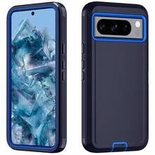 Funda de teléfono resistente de 3 en 1 de grado militar, funda protectora de Body completo resistente a golpes, antideslizante y a prueba de agua, resistente a arañazos, universal, accesorio de teléfono práctico como regalo para el Festival de Primavera y uso diario - Azul profundo - Ver 40