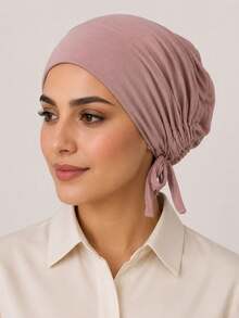 開齋節與齋月緞帶內頭巾,超柔軟彈性親膚頭巾帽,化療後產後灰色遮髮帽,多色日常祈禱頭巾 - 多色 - 查看 2