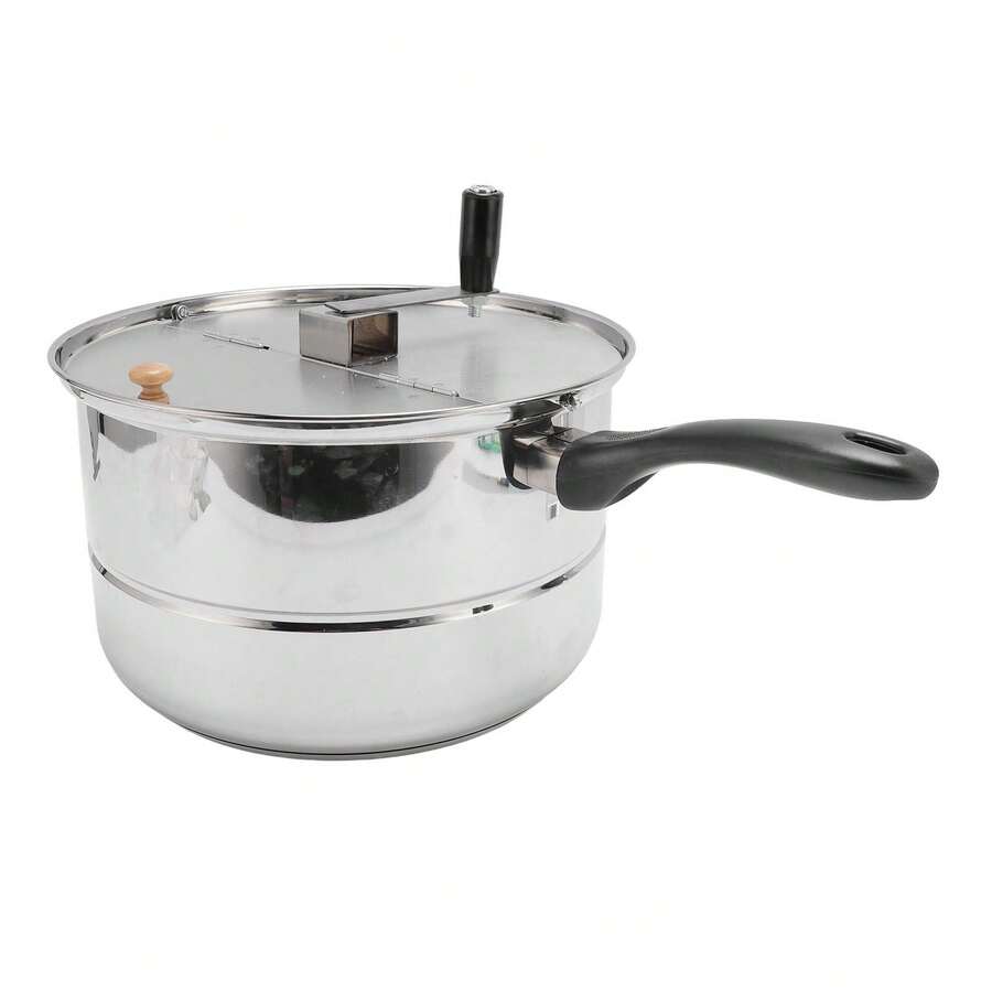 Stainless Steel Popcorn Maker, 10 Liters, Manual Crank, For Homemade Popcorn - A - View 1