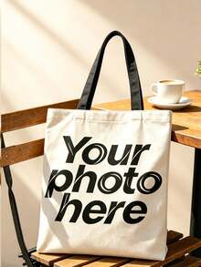 Customizable Blank Canvas Tote Bag, Reusable Shopping Bag, Personalized Logo Printing, Lightweight Commuter Tote Bag, Suitable For Daily Use - Multicolor - View 9