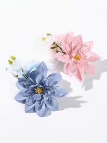 1PC/2PCS Super Fairy Sweet Cute Fabric Flower Decor Hair Clip - Multicolor - View 4