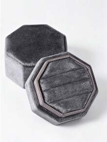 1pc Velvet Ring Box, Hexagonal 3-Slot Ring Box, Suitable For Wedding Ceremony, Can Hold Multiple Rings, White Engagement Wedding Commemorative Box, Wedding Ring Storage Box, Engagement Ring Organizer Box - Multicolor - View 29