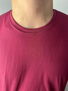 Men Plus Size T-Shirts - 紅木色 - 查看 2