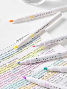 12/1 PC. 12-Color Soft-Tip Dual-Tip Highlighter. Triangular Barrel. Highlighter For Students To Mark Key Points, Journaling, And Doodling. Student Stationery. Back-To-School Season. - Highlighter - View 2