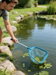 1pc Pool Cleaning Net, Pool Rake And Deep Pool Skimmer Net, Dense Mesh, Detachable Pole, Suitable For Cleaning Swimming Pools, Fish Ponds, Hot Tubs, Spa Tubs And Fountains, Standard Pole - Encrypted Fishing Net - View 2