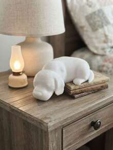 1pc Healing Sleeping Puppy Minimalist Quiet Sculpture Desktop Decor Ornament, Soft Texture Home Office Desktop Soft Decoration, Atmospheric Art Craft, Thoughtful Highly Attractive Niche Exquisite Holiday Gift Choice - Ornaments - View 5