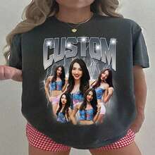 Lokale Lager,Teeshirt Femme,Custom Photo Collage T-Shirt: Retro Graphic Tee - 黑色 - 查看 2