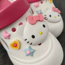 SANRIO 8pcs Cute Hello Kitty Shoe Charms - Multiple Designs Including Heart, Bow, Cat Paw And "I Love You" Slogan, Pink Accessories Suitable For Sandals, Clogs, Bags, Bracelets - Perfect Gift For Friends, Sparkling Shoe Decor, Bracelet Accessories, Fun Design, Durable PVC Material, High Quality Decoration (Random Style) - Multicolor - View 5