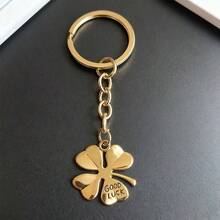 1組4件裝中性幸運四葉草好運鑰匙圈吊飾 金屬配件 情侶好友禮物包飾 - 彩色 - 查看 5