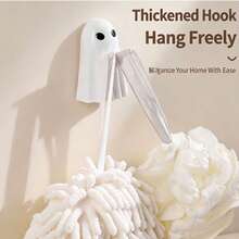 Cute Ghost Shaped Wall Hook No-Drill Adhesive Waterproof Coat Rack For Kitchen Bathroom Bedroom Entryway Space-Saving Storage Organizer Holder Hanger - View 1