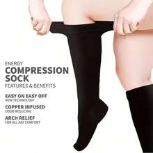 1 Pair Sports Compression Socks, Elastic Long Tube Athletic Socks For Fitness, Running, Pressure Calf Socks - Multicolor - View 8