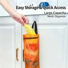 1 Set Estante de Almacenamiento de Bolsas de Plástico, Adecuado para Cocina, Almacenamiento Detrás de la Puerta, Organización de Cocina, Artículos Esenciales de Cocina, Accesorios de Cocina, Accesorios de Baño, Herramientas de Cocina del Hogar, Decoración de Cocina - Multicolor - Ver 3